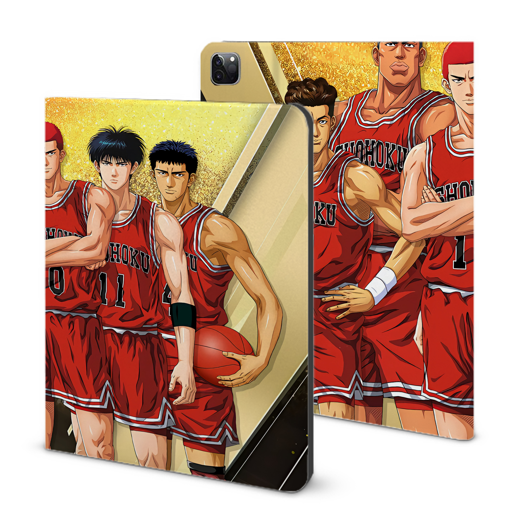 （画像用） SLAM DUNK／スラムダンク IPad ケース ブック型 PUレザー TPU 耐衝撃 軽量 薄型 ペン収納なし 全面保護 IPad 各モデル対応